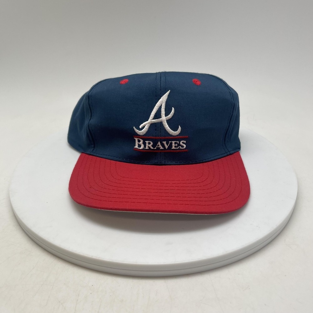 Vintage Atlanta Braves Hat Cap Snap Youth One Size Blue MLB Genuine Merchandise
